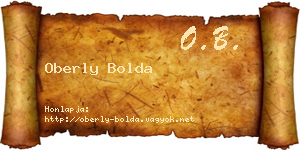 Oberly Bolda névjegykártya